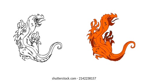 dragon bird vector design, illustration design