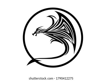 DRAGON BLACK TRIBAL HIGH VECTOR