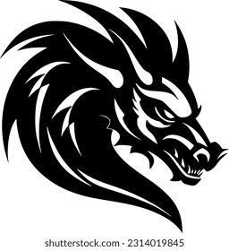 Dragon | Black and White Vector illustration