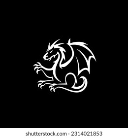 Dragon | Black and White Vector illustration