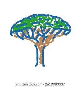dragon blood tree doodle icon sketch vector. dragon blood tree sign. isolated symbol illustration