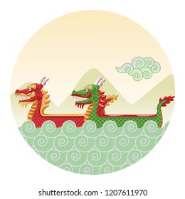 Dragon boat cartoon