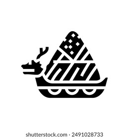 dragon boat festival chinese holiday glyph icon vector. dragon boat festival chinese holiday sign. isolated symbol illustration