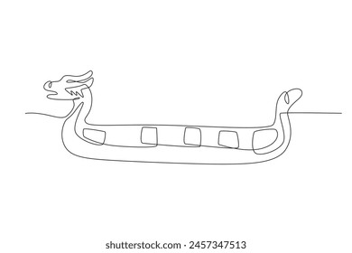 Dragon Boat. Dragon boat festival concept one-line drawing