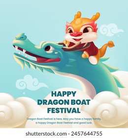 Dragon Boat Festival greetings design template