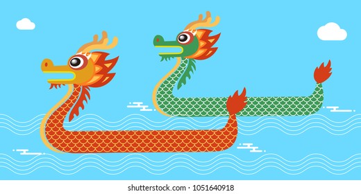 Dragon boat festival illustration