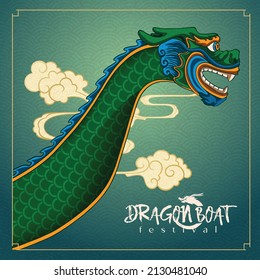 Dragon Boat Festival illustration. Concept of celebrating the holiday and enjoying zongzi.