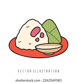 Dragon boat festival. dragon, rice dumpling. Vector illustration