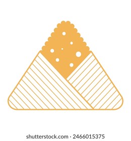 Dragon Boat Festival traditional food zongzi dumpling outline hand drawn illustration. Holiday clip art, card, banner, poster element. Asian style design, isolated vector.