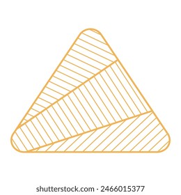 Dragon Boat Festival traditional food zongzi dumpling outline hand drawn illustration. Holiday clip art, card, banner, poster element. Asian style design, isolated vector.