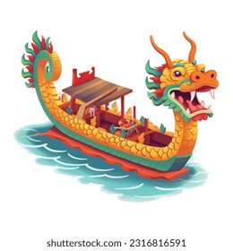 Festival del barco dragón, Ilustración vectorial.