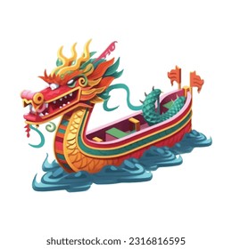 Festival del barco dragón, Ilustración vectorial.