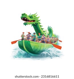 Festival del barco dragón, Ilustración vectorial.