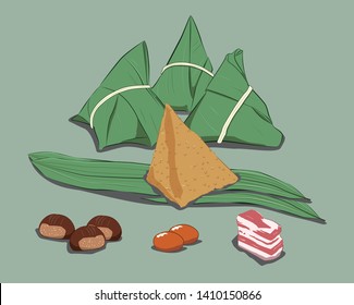 Dragon Boat Festival Zongzi Illustration Vector Map
