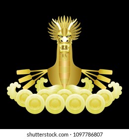 Dragon Boat Golden Print