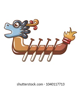 Dragon boat icon. Cartoon illustration of dragon boat vector icon for web