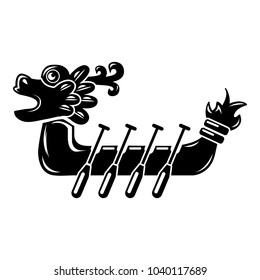 Dragon boat icon. Simple illustration of dragon boat vector icon for web