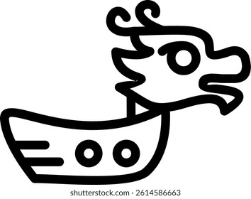 Dragon Boat Line Vector Icon Design