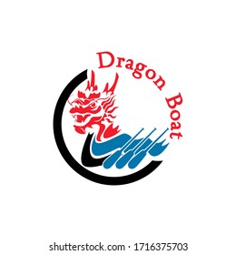 Dragon Boat Logo Design Vector Template