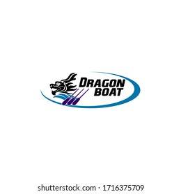 Dragon Boat Logo Design Vector Template