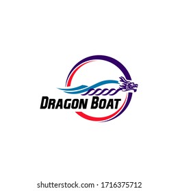 Dragon Boat Logo Design Vector Template