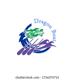 Dragon Boat Logo Design Vector Template