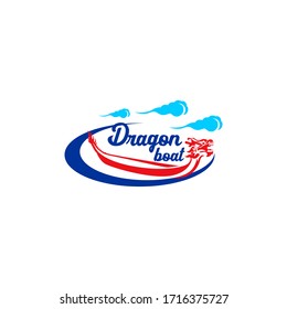 Dragon Boat Logo Design Vector Template