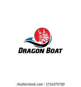 Dragon Boat Logo Design Vector Template