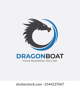 Dragon Boat Logo Design Vector 