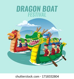 Dragon Boat Race Festival vector background