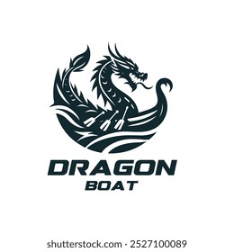 Dragon boat silhouette vector illustration