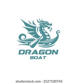 Dragon boat silhouette vector illustration