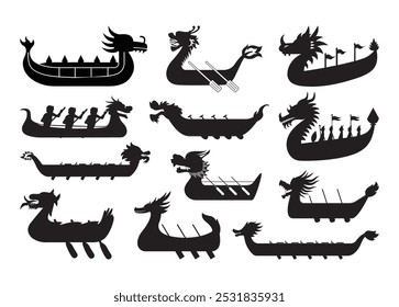 Dragon Boat Vector For Print, Dragon Boat Clipart, Dragon Boat Vector Illustration
