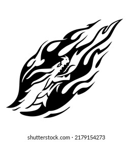 Dragon Breathe Fire, Tattoo Style Illustration