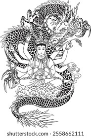 Dragon and Buddha reflects the headmaster’s unique style, symbolizing the balance between power and enlightenment, using vivid imagery to convey the connection between strength and spirituality.