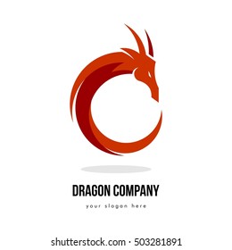 DRAGON BUSINESS COMPANY LOGO TEMPLATE EMBLEM