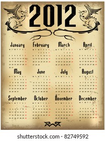 Dragon calendars 2012