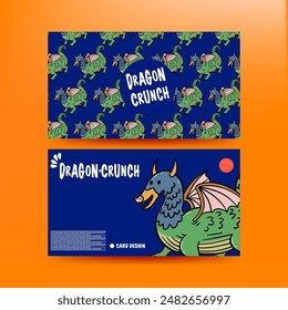 dragon card design for background, poster, card, business card, etc