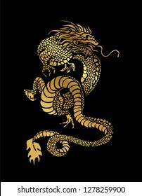 dragon card kimono  japanese chinese vector design
