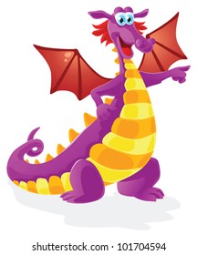 dragon cartoon character design, isolated, vector illustration