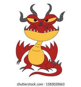 Dragon cartoon character illustration for kids