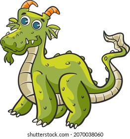 Dragon cartoon character mascot vector