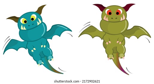 dragon - cartoon dragon - fantasy cute dragon illustration vector