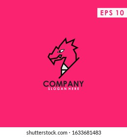 Dragon Cartoon Logo Design Vector Template. Modern Icon Design. Dragon Logo. Vector Illustration