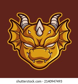 dragon cartoon mascot esport logo vector illustration