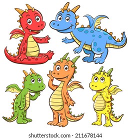dragon cartoon set.EPS10  File simple technique