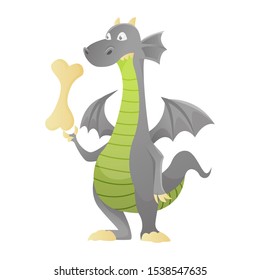 Dragon cartoon vector cute dragonfly dino character baby dinosaur for kids fairytale dino illustration isolated on white background.