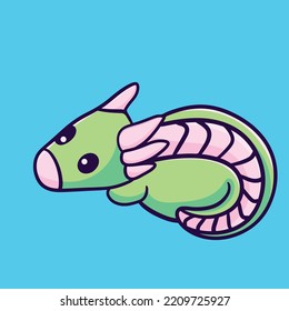 Dragon Cartoon Vector Funny Mascot Logo Cute Fire Dragon