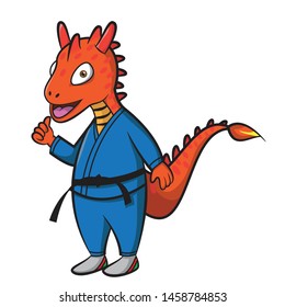 dragon cartoon wear karate clothes