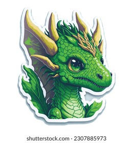 Dragon catoon characters in vector. Ideal for stickers, pins or patches